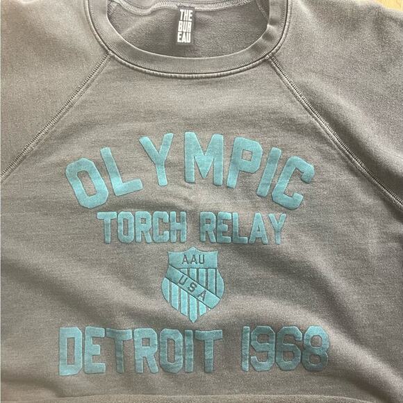 Free People × The Bureau Olympic Relay Crew, Cropped, Gray, Streetwear, Preppy L - Picture 7 of 7